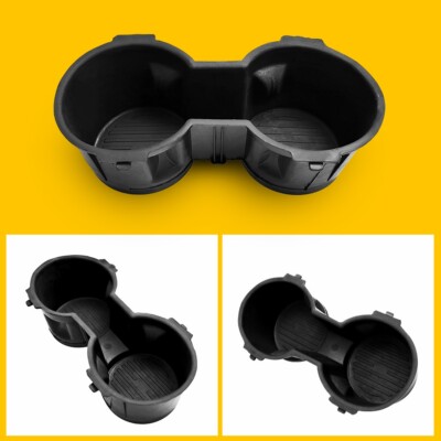 OEM Ford Front Center Console Cup Holder Insert - Black, Dual Drink Holder (FL3Z-1813562-AC)