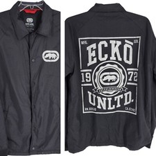 Vtg Y2K ECKO UNLTD Medium LINED WINDBREAKER POLYESTER SNAP FRONT JACKET