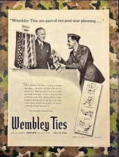 Wembley Ties Post-War Planning WWII Vintage Print Ad 1944