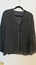 MARK HEISTER 100% Sophisticated Silk/Satin Trimmed Lined Open Collar Jacket. 