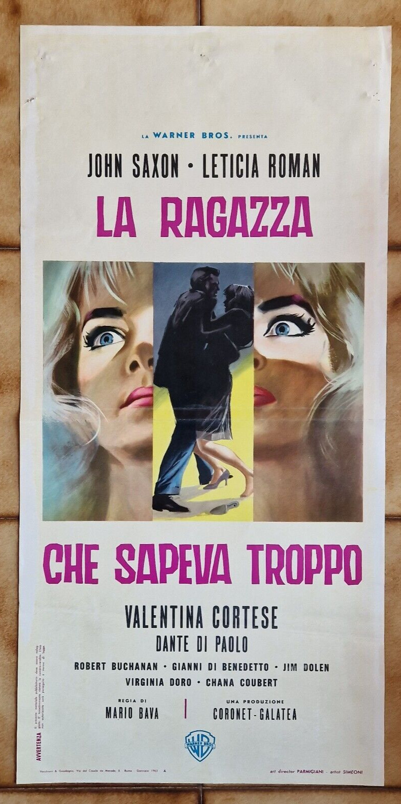 Locandina originale film La ragazza che sapeva troppo (1963) - Regia di Mario Bava