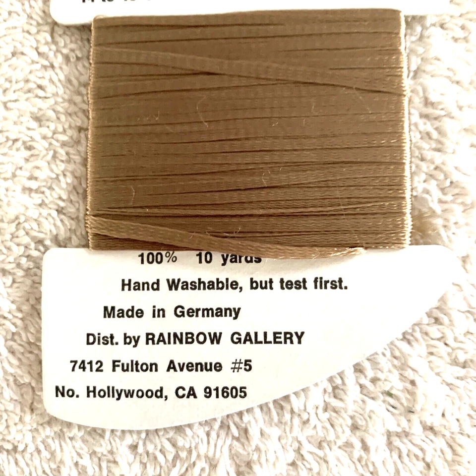 Rainbow Gallery Neon Rays Needlepoint Ribbon Rayon 1 Card 10 yards N 44 Taupe - Image 4 of 4