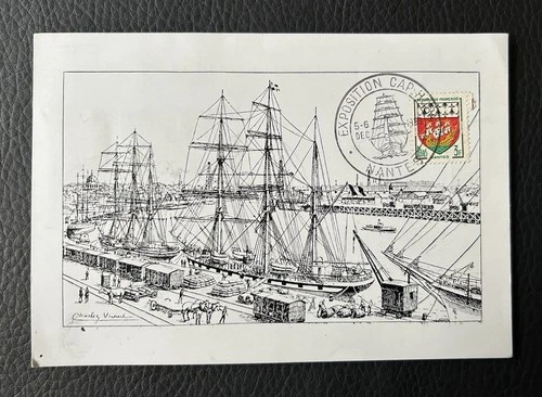 Philatelic postcard France - year 1959 - Nantes "Cap Horn" 4 stamps
