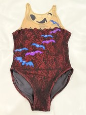 Leotard Rhythmic Gymnastics Bats Witch Handmade Dance Womens S/M