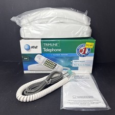 AT T ML210W Corded Trimline Phone with Lighted Keypad White 