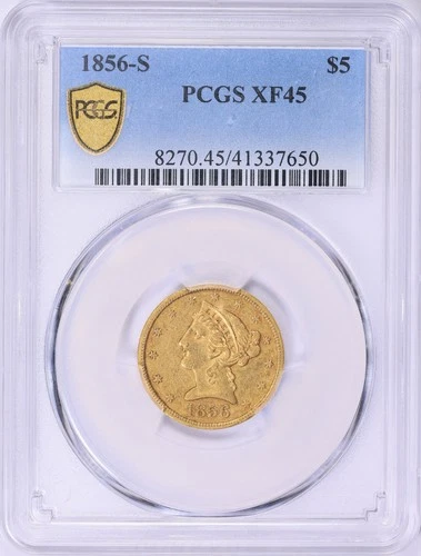 1856-S Liberty Half Eagle — photo from the most recent tracked eBay sale