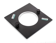 Beseler 4x4 in enlarger lensboard with 50mm hole and omega adapter screws 1999