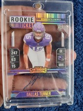2024 Panini Clearly Dallas Turner RC Auto 2/10 Gold Rookie Ticket Vikings SSP