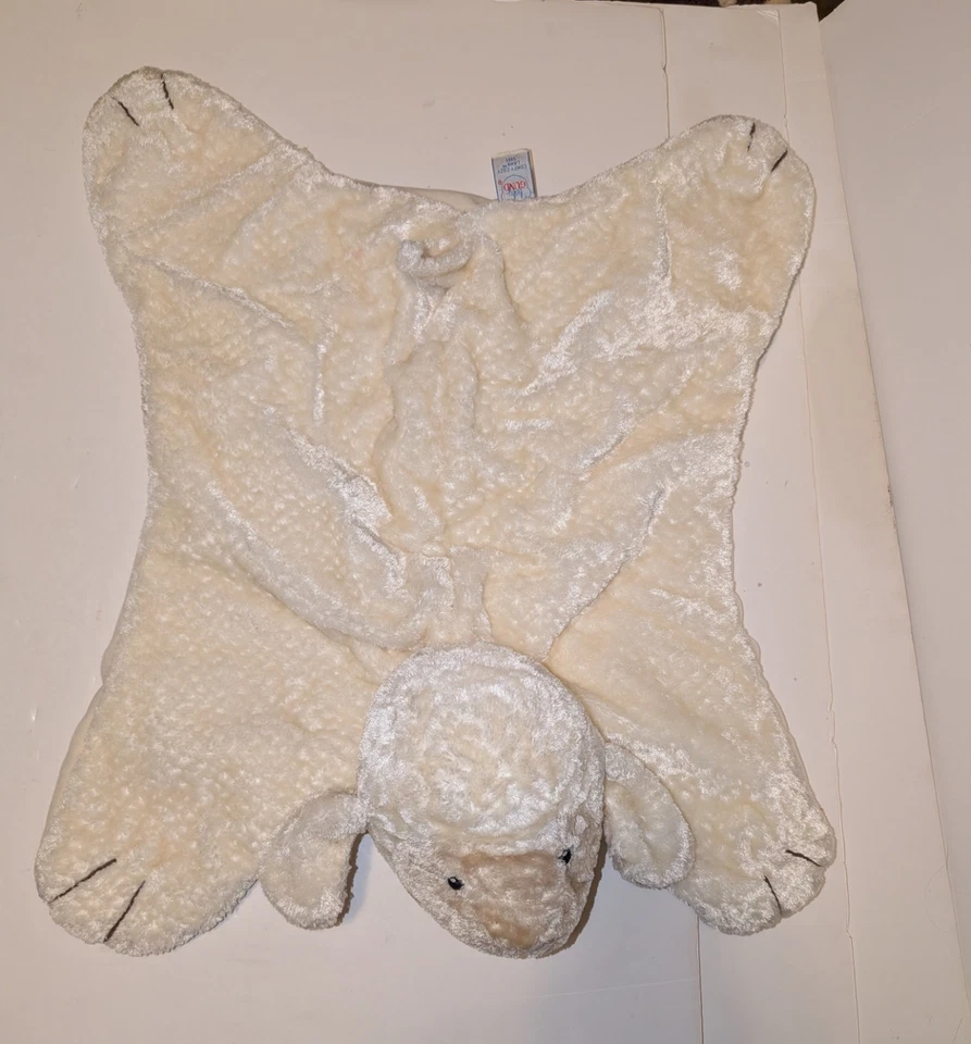 Baby GUND Comfy Cozy Lamb 5865 Security Blanket Lovey Plush Cream Ivory Satin - Image 3 of 4