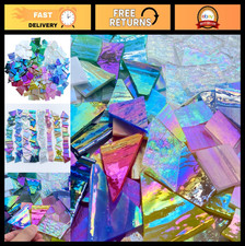 Iridescent Stained Glass Sheets - 2.2lb Mosaic Glass Pieces for Crafts  Home De