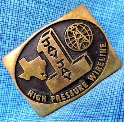 #ad Jay Jay 1 Belt Buckle Texas Oil High Pressure Wireline Vtg 80s Anacortes .MMR551 $28.99