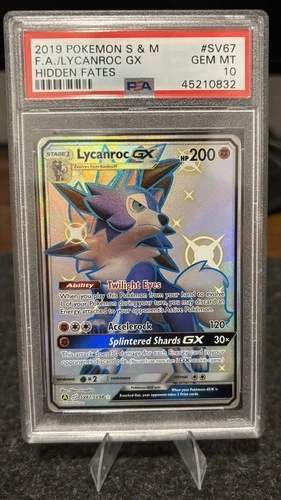 Pokémon Hidden Fates Lycranroc GX SV67 PSA10