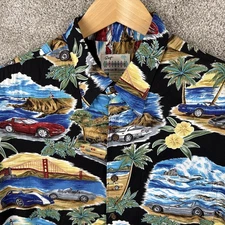 Reyn Spooner American Classics Hawaiian Shirt Mens Large Corvette All Over Print