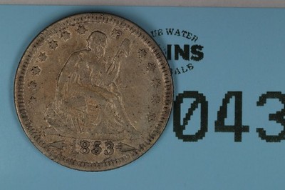 1853 25C ARROW RAYS SILVER QUARTER DOLLAR EARLY US TYPE COIN MD-043