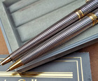 PARKER 75 PREMIER STERLING SILVER GOLD BLACK ONYX BALL PEN PENCIL SET FRANCE Box — photo 6