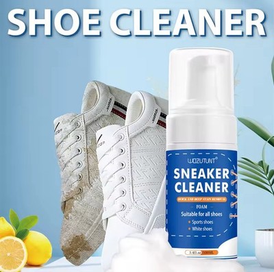 100ml Weiß Schuhreiniger No-Wash Trockenreinigungsschaum Dekontamination für Schuhe