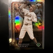 2025 Topps Chrome Brandon Nimmo #280 Lightboard Logo Refractor New York Mets