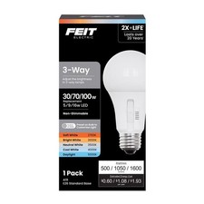 Feit A19 E26 Medium LED Bulb Adjustable White 100 Watt Equivalence 1 pk