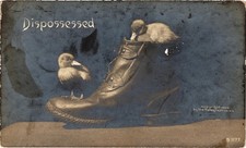 Postal de humor de zapato de patitos desposeídos rotógrafo 1905