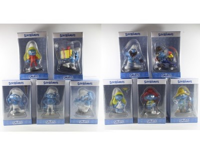 Smurf Smurfs == 10 x Resin Figures Fa. Puppy Blue Resin
