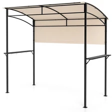 7.8 x 4.4 FT Grill Gazebo Outdoor Patio BBQ Canopy w/ Metal Shelves for Backyard
