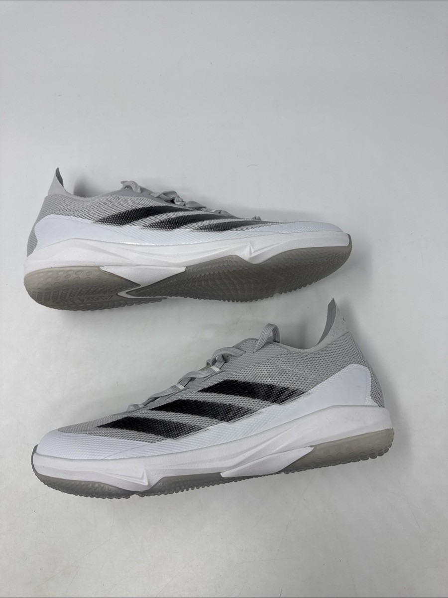 Adidas Adizero Impact Turf Baseball Cleats Light Gray Black 