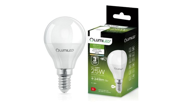 ŻAróWka LED E14 P40 2.5W = 25W 249Lm 4000K Neutralna 180 Lumiled Lumiled-image