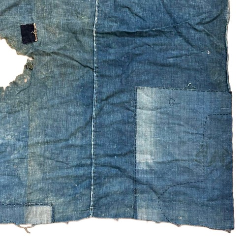 Japanese Boro set Fabric Indigo Dyed Sashiko Patchwork Remake Vintage 110×110cm - Picture 4 of 19