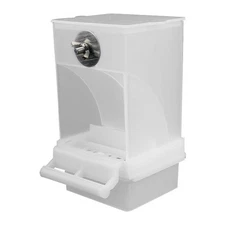 White Bird Feeders Automatic Parrot Feeder Drinker Seed Food Container Cage9781