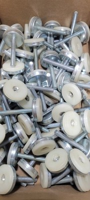 16 PACK -  Monaco 1/4-20 Non-Swivel W/Hex  White Nylon Base Leveler