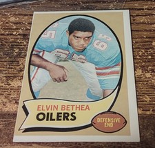 1970 Elvin Bethea Topps NFL Football ROOKIE Card #43 EX RC Houston Oilers HOF. rookie card picture