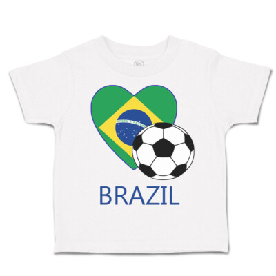 Toddler T-Shirt Love Soccer Heart Brazil Style 2 America Cup Boy & Girl Clothes