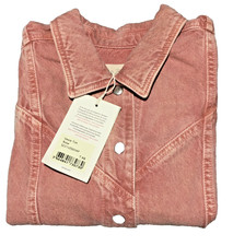 New Sézane Tim Sleeveless Denim Jacket Pink Xs Rrp £110.00