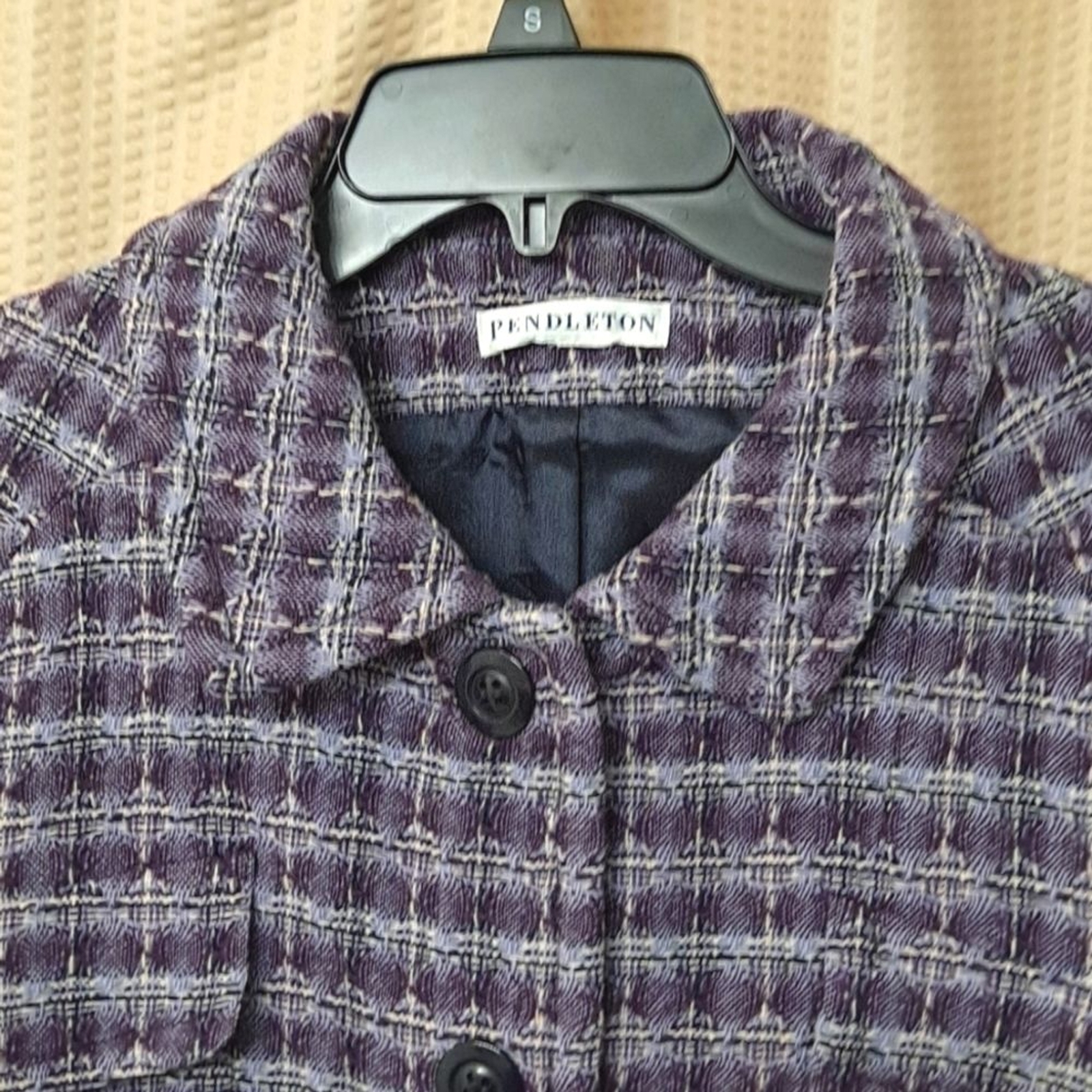 Pendleton Purple Plaid Button Front Academia 100%… - image 4