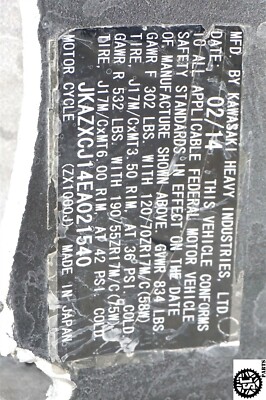 佑元ページ 2011-2015 KAWASAKI NINJA ZX10R MAIN FRAME CHASSIS NON REP COD | eBay