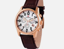 Gents Rotary St. Moritz Chronograph Men's Leather Strap Watch GS03609/18 BNIB
