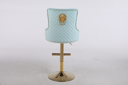 Velvet Swivel Breakfast High Bar Home Kitchen Island Pub Stools Chair Gas Lift - Picture 29 of 29