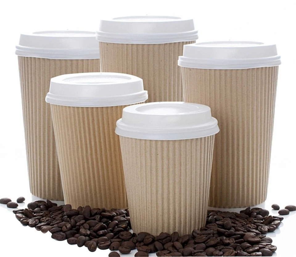 Disposable Coffee Cups Paper Cups Kraft Cups For Hot Drinks Triple Layer Cups - Image 4 of 4