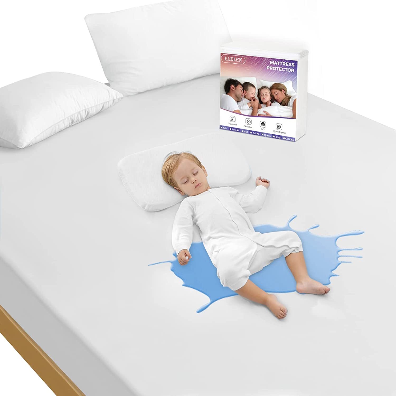 Mattress Protector Waterproof Matress Cover Washable Hypoallergenic Deep Pocket-image