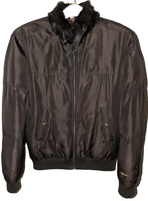 ROBERTO CAVALLI CLASS JACKE MIT PELZKRAGEN HERREN BRAUN 