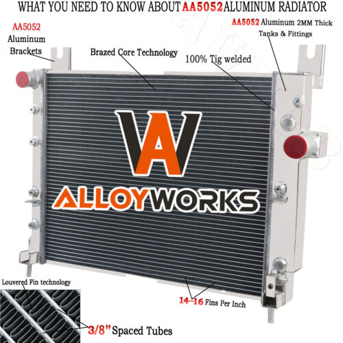 4 Row Radiator For Dodge Dakota L4 2.5L 3.7L V6 / Durango 4.7L 5.9L V8 2000-2004 - Picture 1 of 11