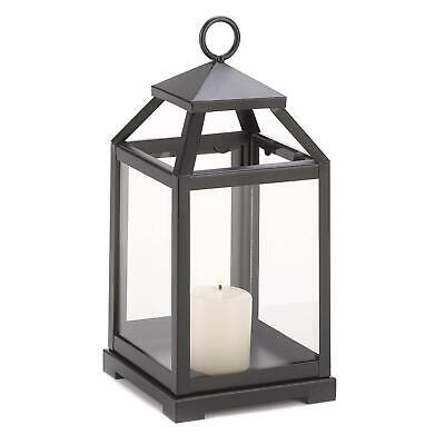 black 12" tall malta Candle holder Lantern Lamp outdoor garden terrace wedding