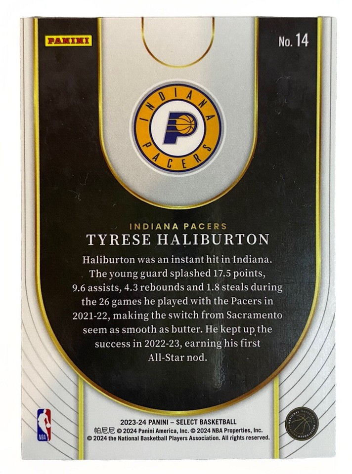 202324 Panini Select Tyrese Haliburton 14 Neon Icon eBay