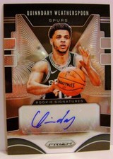 QUINNDARY WEATHERSPOON AUTO ROOKIE SIGNATURES PRIZM PANINI BASKETBALL 2019-20