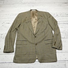 Hugo Boss Apollon Blazer Jacket Size 44L Beige Check Loro Piana Wool Cashmere