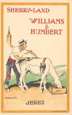 Old postcard illustrator / martinez de leon / jerez sherry land williams and humbert