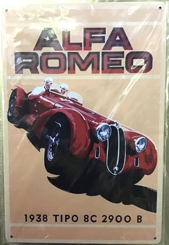 FREE SHIPPING! 8x12 Tin Sign Alfa Romeo race car garage mechanic  Italy K70