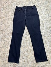 Lee Relaxed Fit Straight Leg Mid Rise Womens Jeans Designer Black Sz. 16 Medium