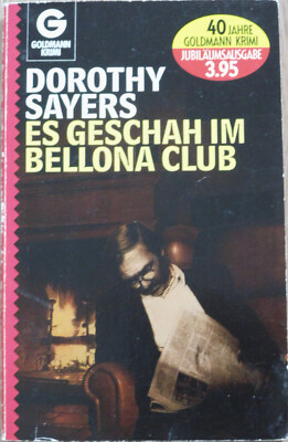 Krimi: Dorothy Sayers: Es geschah im Bellona Club, Buch sehr gut erhalten