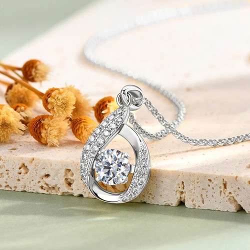 1ct Lab Created Necklace VS1 D Colour Excellent Cut 18K Gold Diamond Test Pass - 第 1/5 張圖片